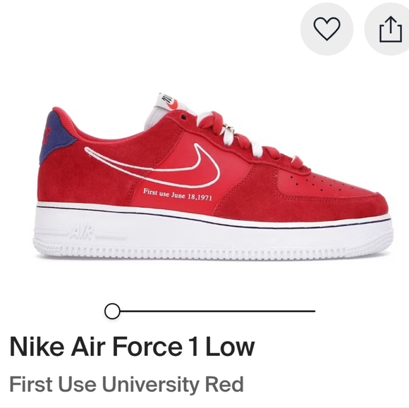 Nike Other - Nike Air Force 1 (Rare) First Use University Red Mens 8.5 Womens 10 EUC